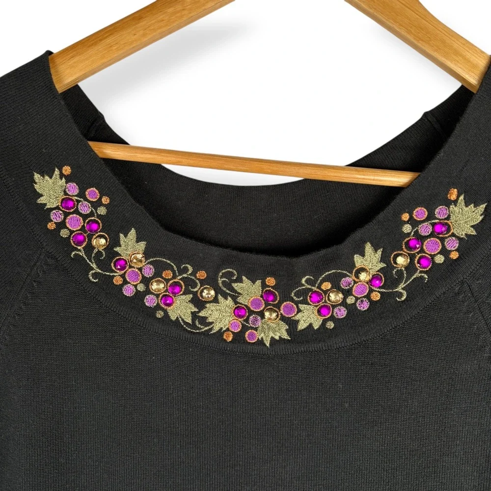 Bob Mackie Wearable Art Womens Size Small Knit Sweater Dress Embellished Jeweled - Picture 13 of 16